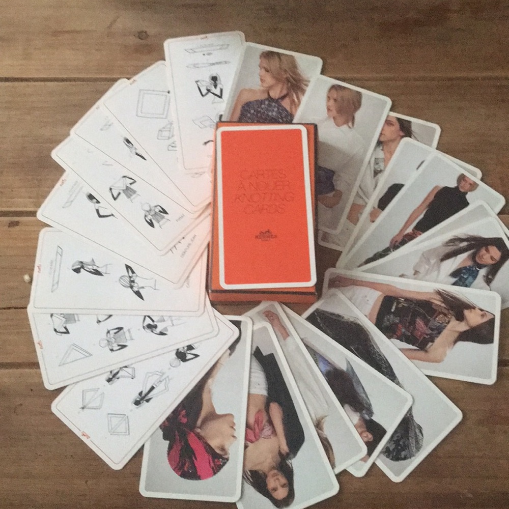 Rare Hermes full deck of scarf knotting cards